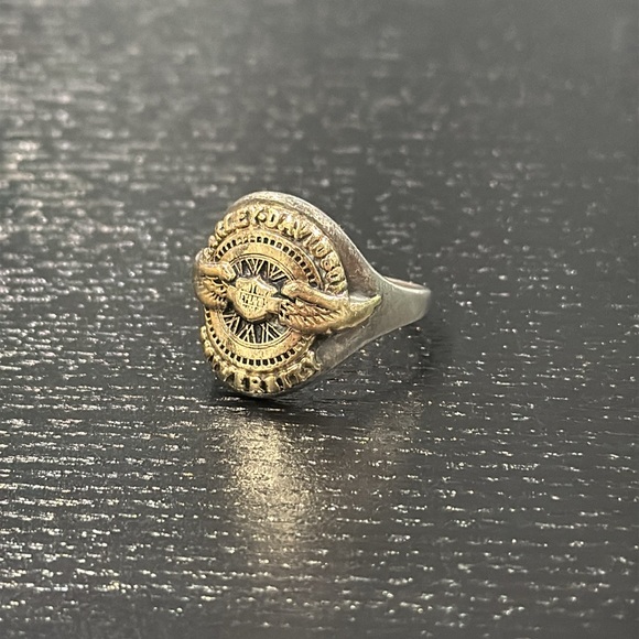 Harley-Davidson Vintage 10K Gold & 925 Silver Harley-Davidson University Ring - Picture 3 of 9